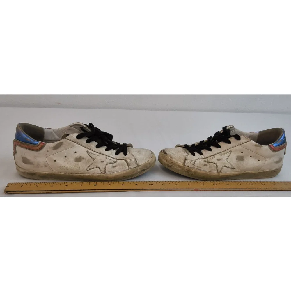 Golden Goose Superstar Sneakers Men's 40 (US7.5) Leather Red/White/Blue #W5252
